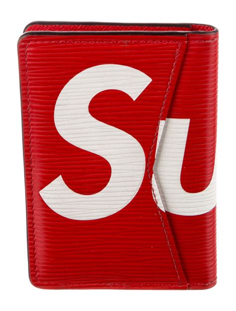 supreme lv card holder grailed|Louis Vuitton x Supreme 2017 Leather Card Holder .